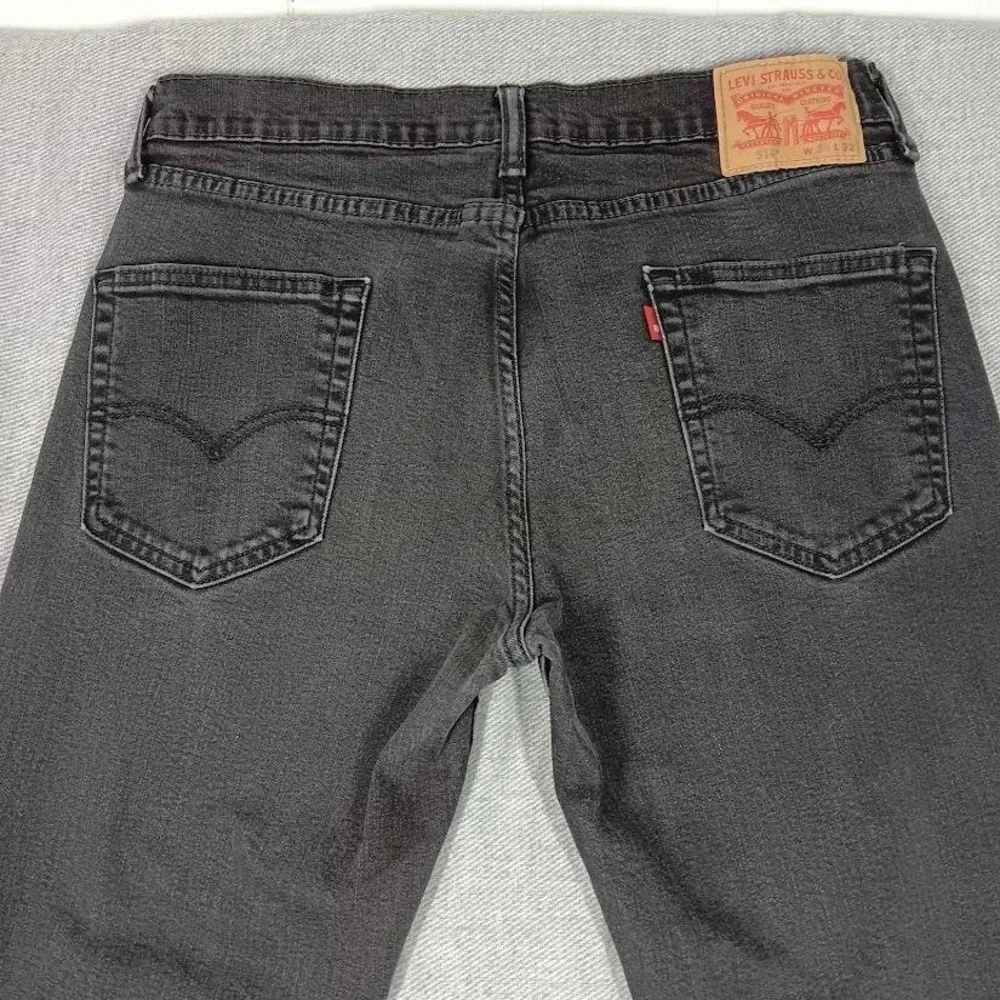 Levi's 514 Jeans Mens 34x32 Black Straight Leg Denim Stretch Classic‎ 99% Cotton